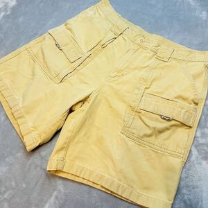 LL Bean Cargo Shorts Mens 35 Mustard Canvas 100% Cotton Active Gorpcore Dad